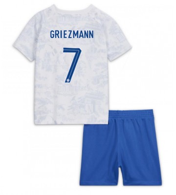 Maillot de foot France Antoine Griezmann #7 Extérieur enfant Monde 2022 Manches Courte (+ pantalon court)
